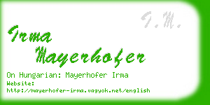 irma mayerhofer business card